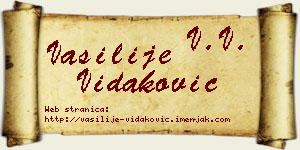 Vasilije Vidaković vizit kartica